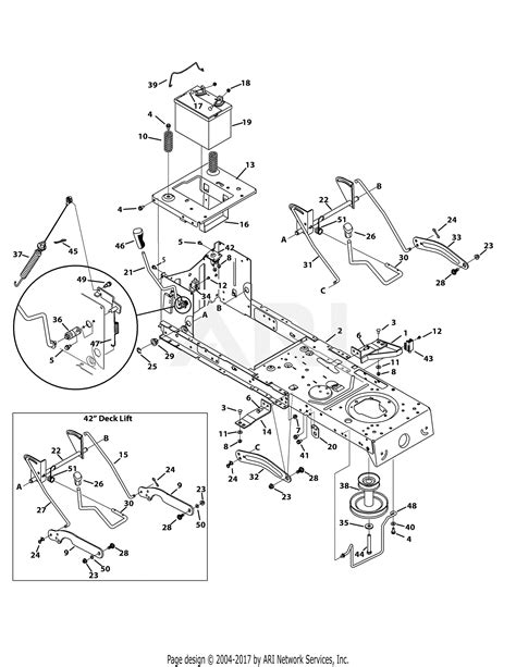 Mtd 13a2775s000 2015 Parts Diagram For Frame And Pto Lift