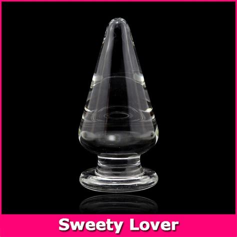 13 6 Cm Super Big Size Glass Anal Plug Smooth Cone Crystal Glass Large Butt Plug Men And Women