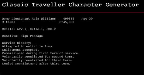 Find creat your own character. Traveller Character Generator Game - Page 2 - General Sci ...