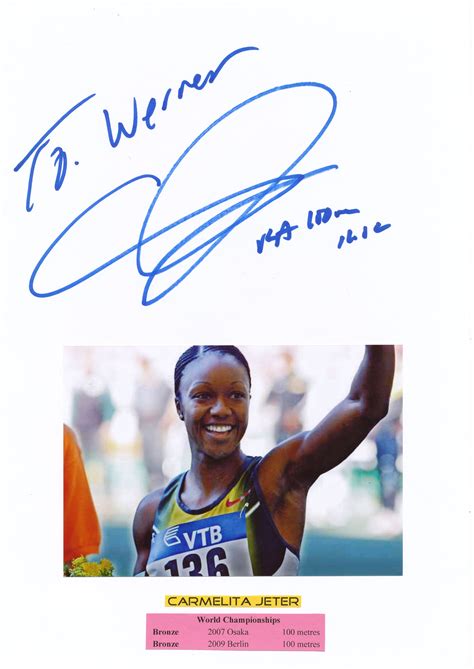 Kelocks Autogramme Carmelita Jeter USA Leichtathletik Autogramm Karte
