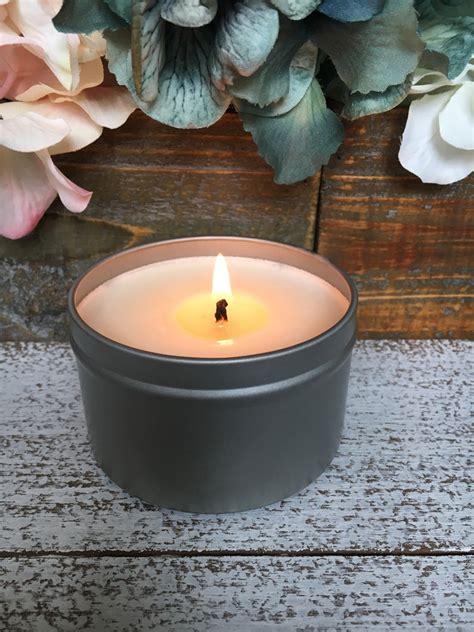8 Oz Soy Candle Tin Scented Soy Candles Handmade In Boston Etsy