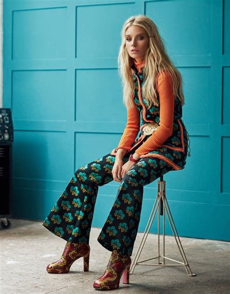 lottie moss poses in retro inspired styles for elle russia 70s fashion trending 70s inspired