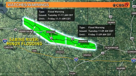 The Sabine River Hits Flood Stage In Hawkins Cbs19tv