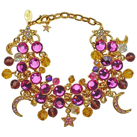 Kirks Folly Celestial Dreams Charm Bracelet Goldtonepink Charm