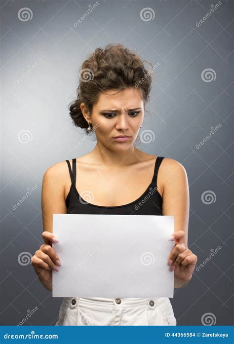 Girl With Blank Stock Photo Image Of Announcement Concept 44366584
