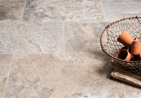 Silver Honed Travertine Tiles Floors Of Stone