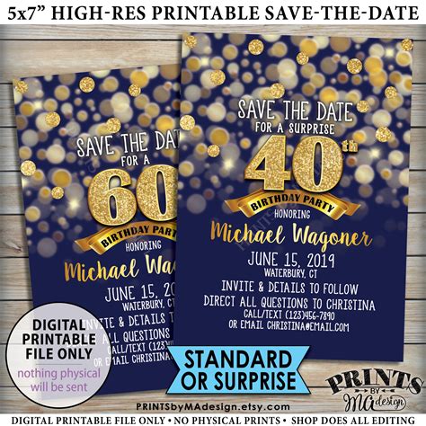 birthday party save the date birthday save the date 30th 40th 50th 60th 70th birthday std