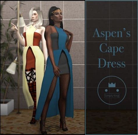 Simply King Aspens Cape Dress • Sims 4 Downloads Cloak Dress Cape