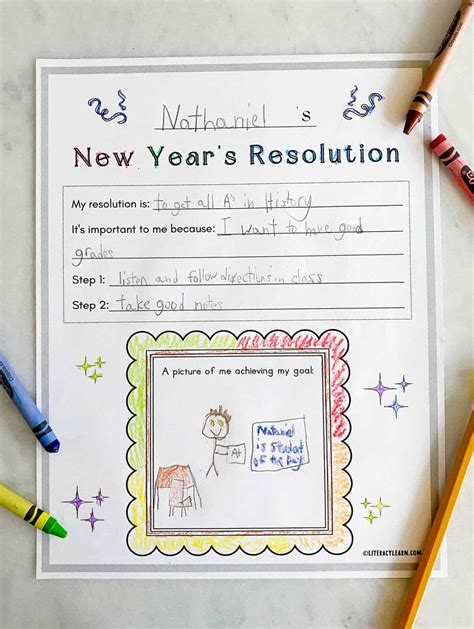 New Years Resolution Free Worksheet Literacy Learn