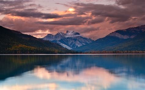 Wallpaper Landscape Forest Mountains Sunset Lake Nature
