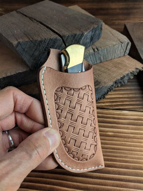 Custom Cowboy Leather Knife Sheaths With A Floral Pattern Western