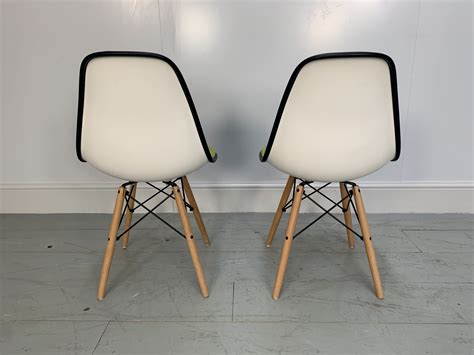 Rrp £1200 Superb Pair Of Vitra Eames Dsw Chairs In Pastel Green