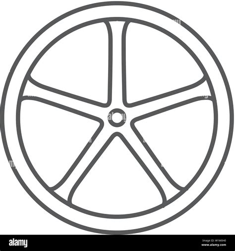 Bicycle Wheel Icon In Thin Outline Style Sport Cycling Race Single