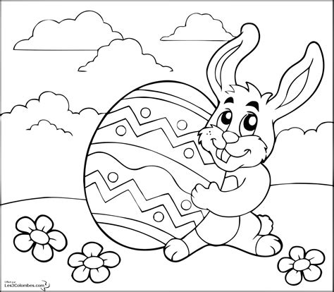 Hé oui, on aime tous les fêtes de pâques : 36 dessins de coloriage Lapin De Pâques à imprimer