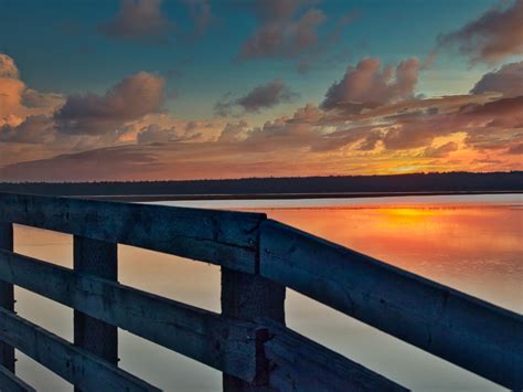 Wallpaper Lake Sunset Horizon Landscape Hd Widescreen High