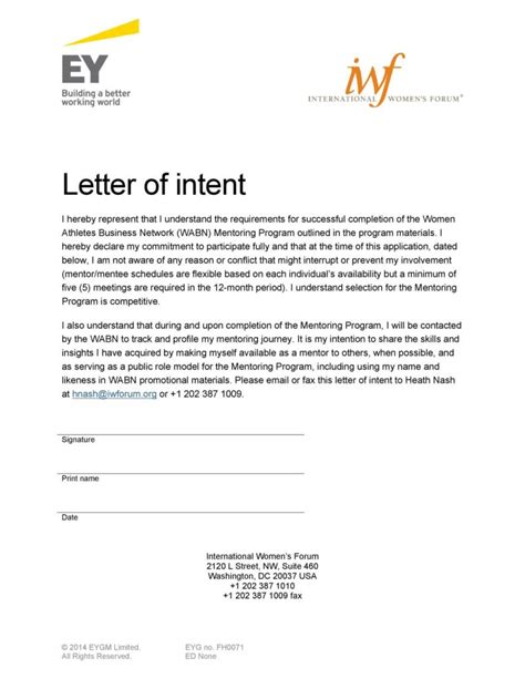 40 Free Letter Of Intent Templates And Samples Word Pdf