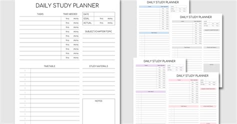 Download This Free Printable Daily Study Planner Template This