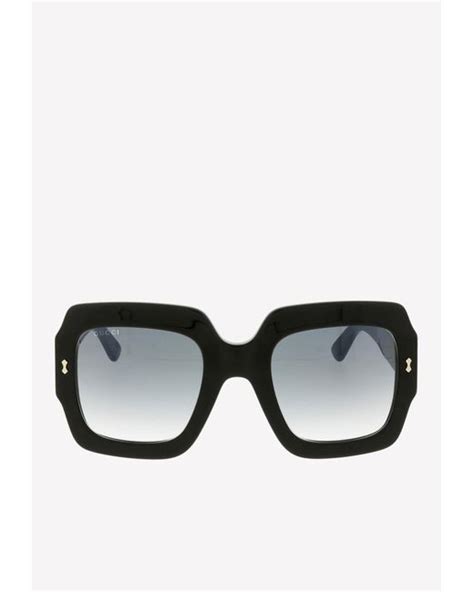 gucci oversized square sunglasses in black lyst