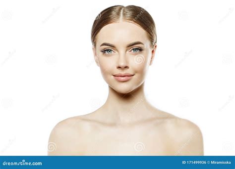 Clean Fresh Skin Perfect Natural Young Female Face Beautiful Model