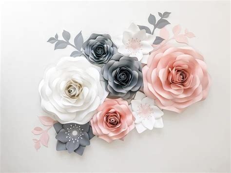 Nursery Paper Floral Paper Flowers Wall Decor Paper Flower Etsy Paper