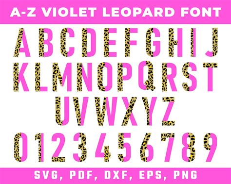 Leopard Font Svg Leopard Font For Cricut Leopard Font Png Etsy