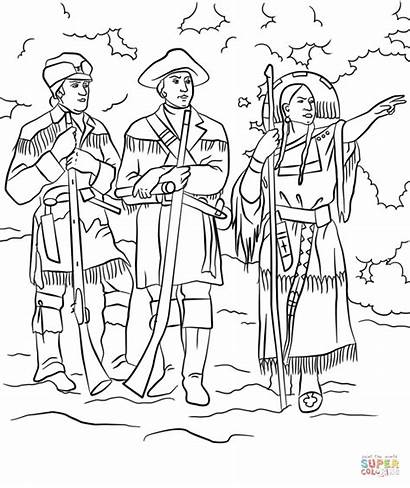 Sacagawea Clark Lewis Coloring Pages Printable Worksheets