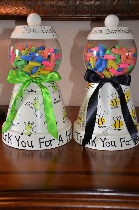 My kids absolutely love making homemade diy teacher gifts during the summer and are always so proud to hand take a peek at these 10 fun end of yer teacher gifts they'll love and you'll be at the head of the class all year! End of the year teacher gift. A finger print from each ...