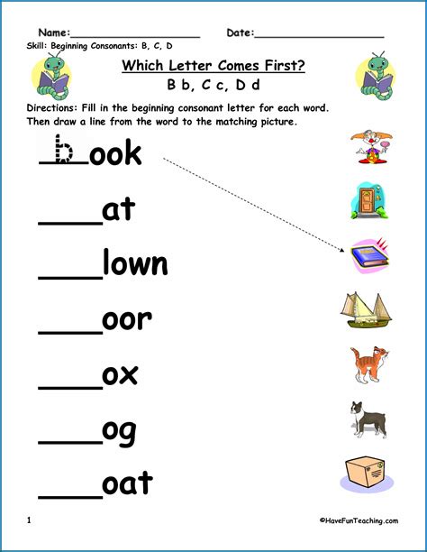 Match Picture With Words Worksheets Letter Words Unleashed