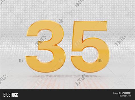 Yellow 3d Number 35 Image And Photo Free Trial Bigstock