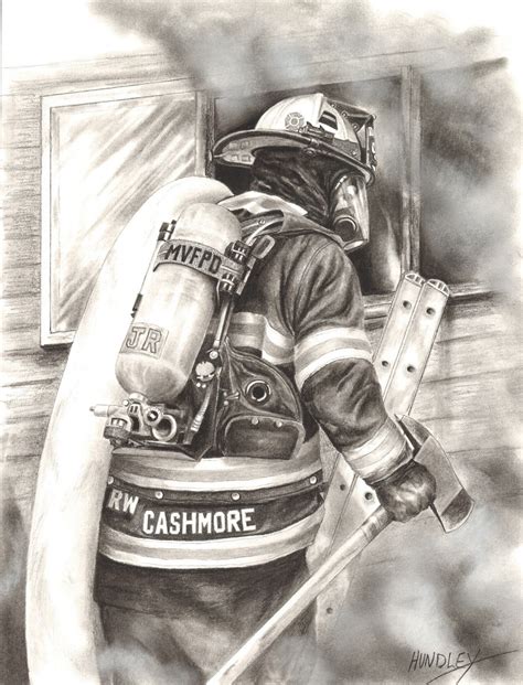 Firefighter Art By Cy