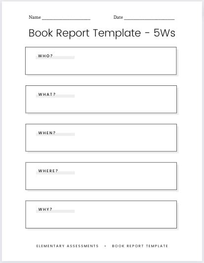 11 Free Book Report Templates For Students