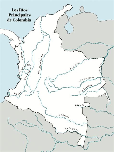 Hidrografia De Colombia Mapa De Colombia Mapa Para Colorear