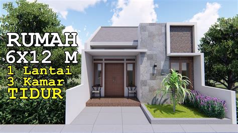 Desain rumah minimalis ukuran 6x10 2 lantai youtube via youtube.com. RUMAH 6X12 M SATU LANTAI DENGAN 3 KAMAR TIDUR - YouTube