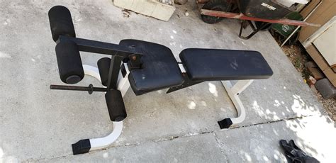 Tuff Stuff Bench With Cable And Leg Attachments Plus Weights For Sale
