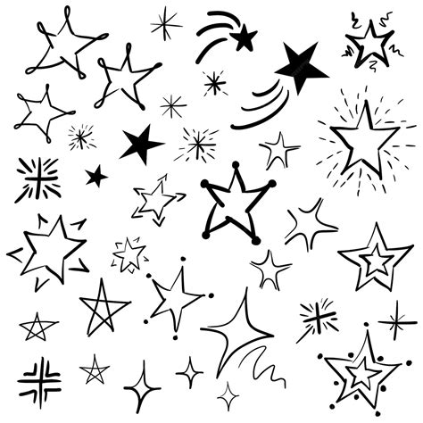 Premium Vector Hand Drawn Doodle Stars Vector Collection Cartoon