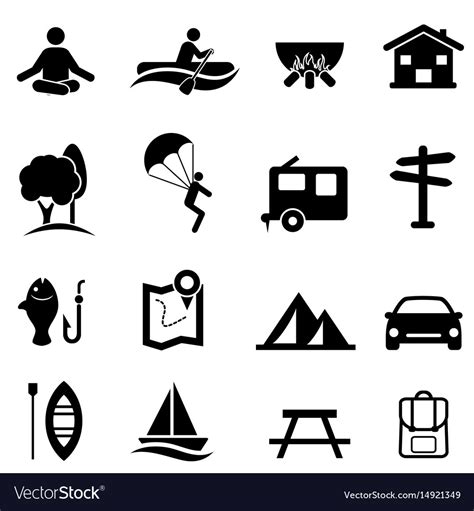 Recreation Activities And Leisure Icons Royalty Free Vector