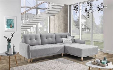 Nordisch wohnen kissen sofa skandinavischer stil minimalistisches design deko ideen kinder zimmer schlafzimmer zuhause arbeitszimmer. Ecksofa OSLO mit Schlaffunktion silver skandinavischer ...