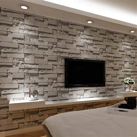 Buy 3d Brick Wall Stone Wallpaper Modern
