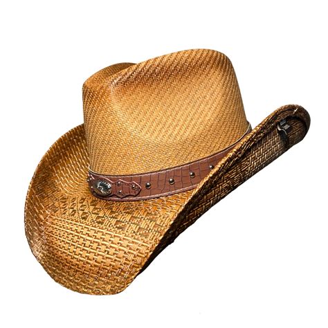 Brown Leather Cowboy Hat Redneck Legends