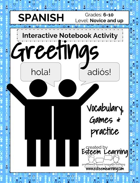 Spanish Greetings Interactive Notebook Activities Teaching Resources