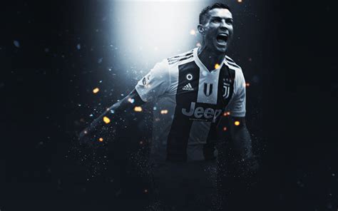 Download Wallpapers Cristiano Ronaldo 4k Creative Art Juventus Fc
