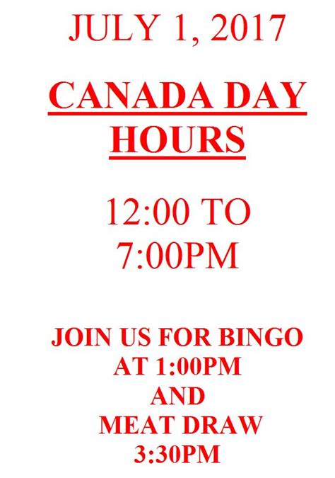 Canada Day Hours Port Coquitlam Legion