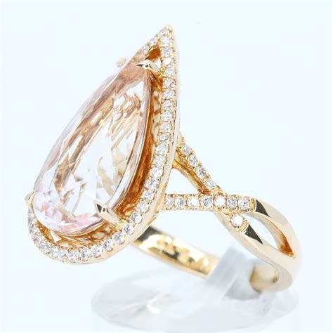 18ct Rose Gold Morganite And Diamonds Ring Allgem Jewellers