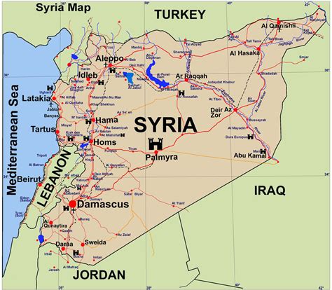 Syria Guide Map Syria Mappery