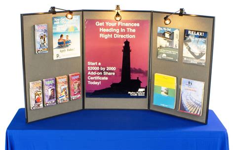 Tri Fold Double Sided Exhibition Display Board With Gray Fabric 72 X