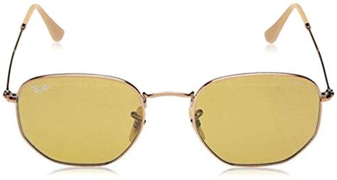 Ray Ban Rb3548n Hexagonal Evolve Photochromic Flat Lenses Sunglasses Copper Brown Photochromic