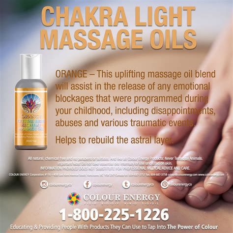 Chakra Light Massage Oils Orange This Uplifting Massage Oil Blend Will Assist In The Release