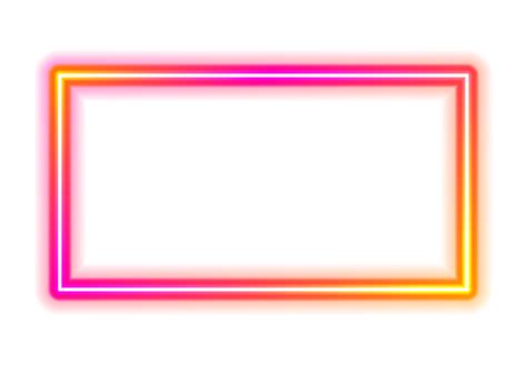 Neon Frame Vibrant Colored Glowing Neon Frame With Transparent