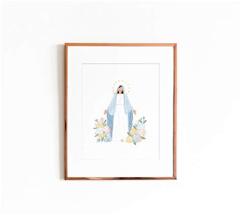 Blessed Virgin Mary Art Print Catholic Art Catholic Print Etsy