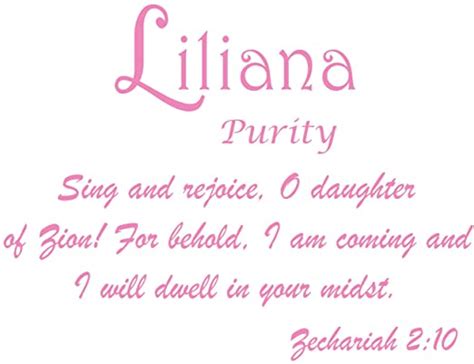 Baby Names Wall Decals For Liliana Displays The Meaning Of